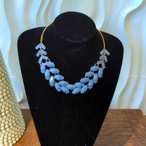 Cascading Blue and Gold Leaf Necklace